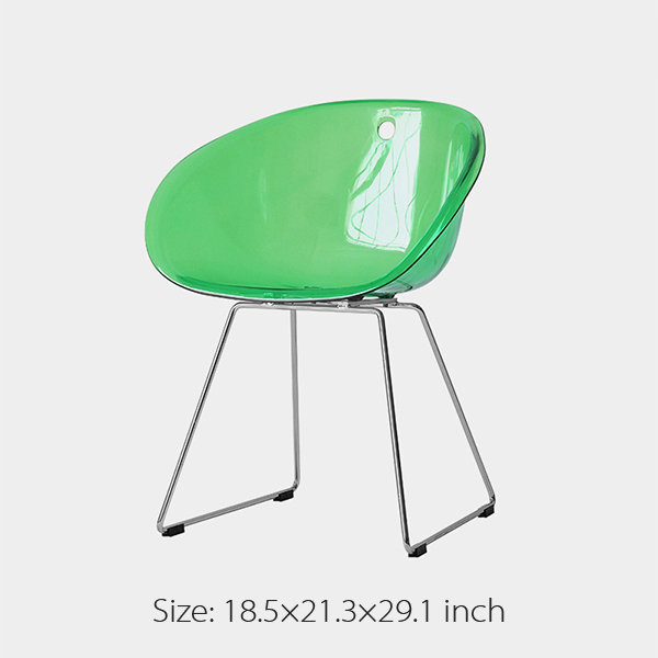 green acrylic chair