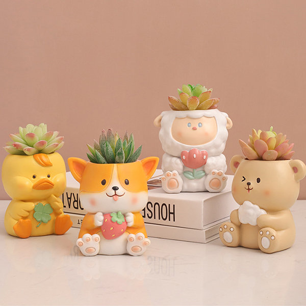 Cute Animal Planters - Quality Resin - 6 Styles - Apollobox