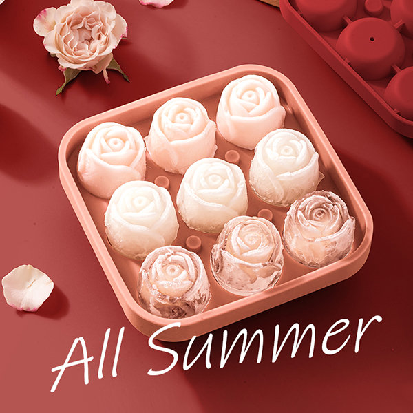 Floral Ice Mold - Rose - Silicone - BPA Free from Apollo Box