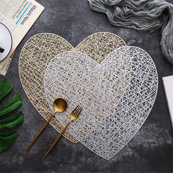 Heart-shaped Placemat - Polyvinyl Chloride - Hollow Design