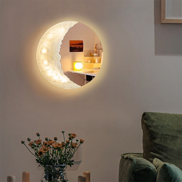 Moon Wall Lamp - Resin - 3 Sizes And 2 Styles