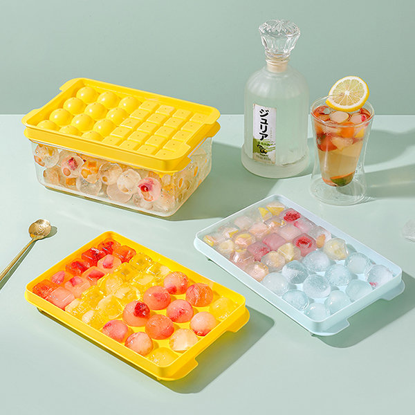 Cute Ice Cube Trays Easy Release 25 Ice Cubes Storage Container