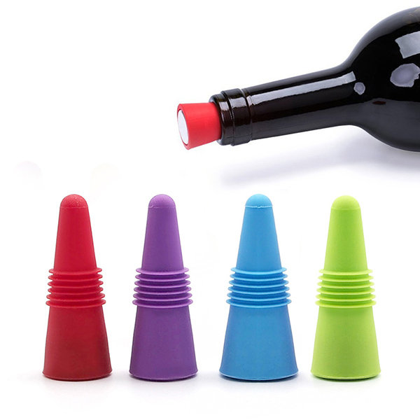 Conical Wine Stopper - Silicone - 4 Colors Available - ApolloBox