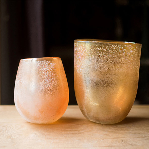 Frosted Orange Vase - Glass - 3 Size Options - ApolloBox