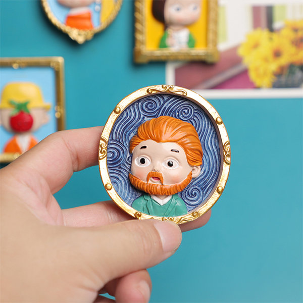 Vincent Van Gogh Magnet Set 6-piece Glass Magnets Set 1 Round