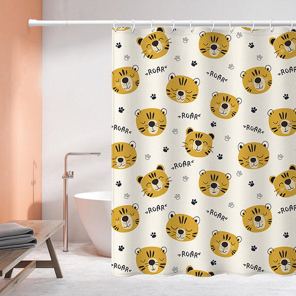 Tiger Jungle Animals Waterproof Shower Curtain Multi-size Bathtub