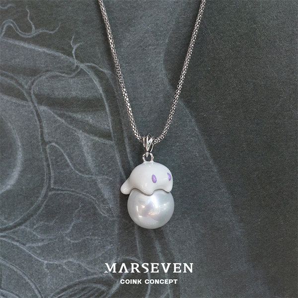Ghost Inspired Necklace - Pearl And Silver - 2 Colors Available