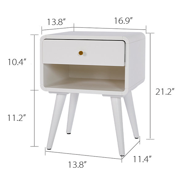 Minimalist Night Stand - Wood - 4 Styles - ApolloBox