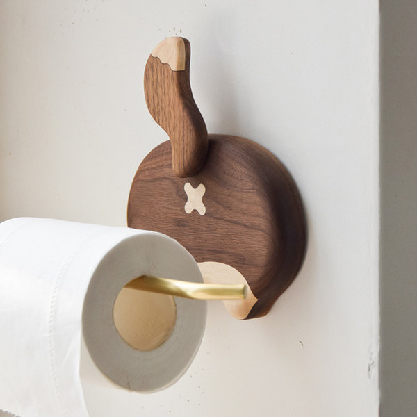 Toilet Paper Holder Wooden Shelf Rustic Toilet Paper Roll - Temu