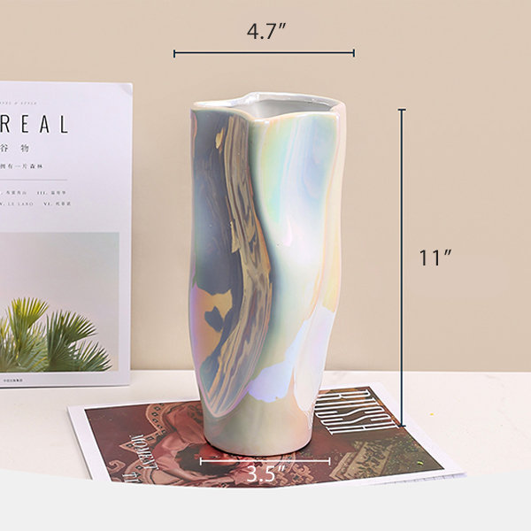 Iridescent Ceramic Vase - Modern Home Decor - 2 Sizes - ApolloBox