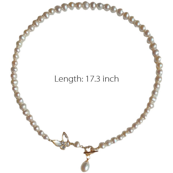 Amazon.com: New Legend Pearls AAA 7.5-8mm White Freshwater Pearl Necklace 2  Strand 15in 16in Choker: Clothing, Shoes & Jewelry