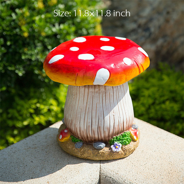 Red Double Sided Chunky Wooden Mushrooms (Set Of 3)