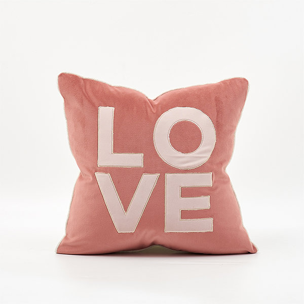 White And Pink Throw Pillow - Cotton And Linen