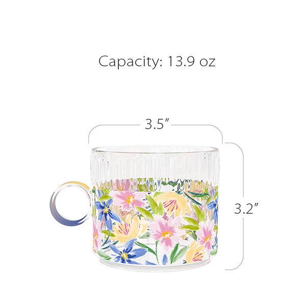 Floral Glass Mug from Apollo Box