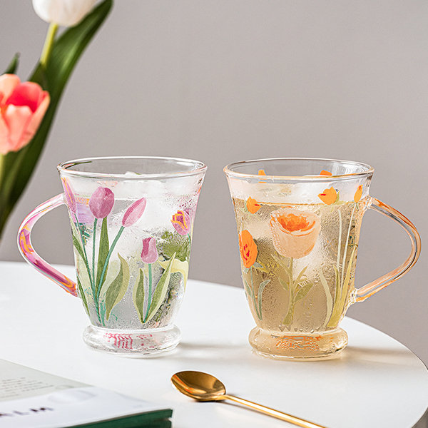Retro Flowers 20 oz. Glass Cup – Noeli Creates