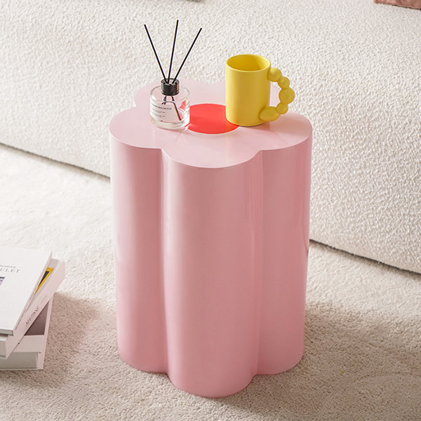 Flower Shaped Tea Table - Resin - Pink - Green - ApolloBox