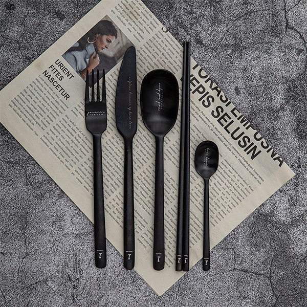 Modern Black Flatware from Apollo Box