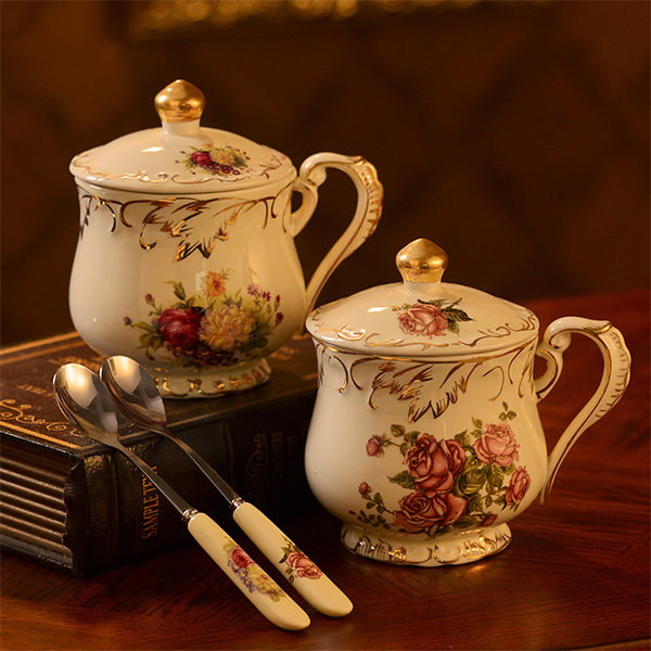 Vintage Coffee Cup - Ceramic - Floral Design