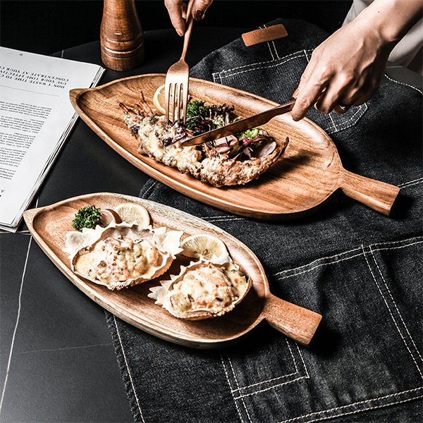 Steak Slate Plate - Acacia Wood - Stone - 3 Sizes Available