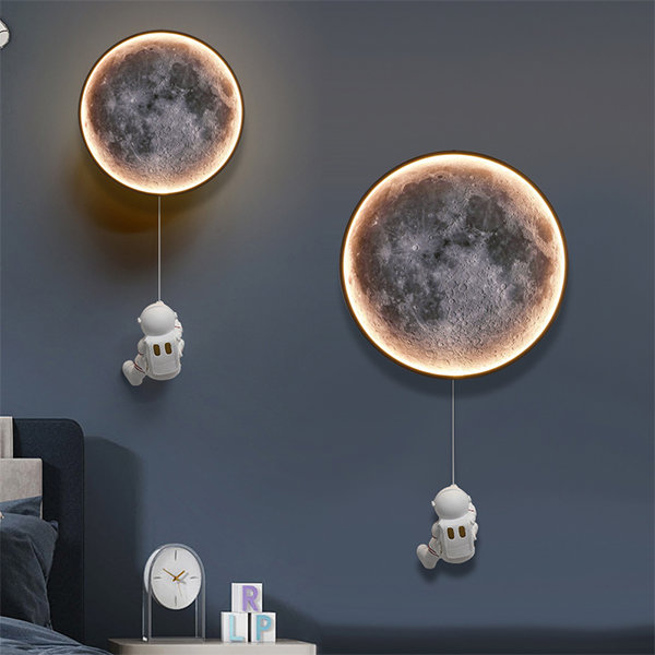 Astronaut And Moon Light Fixture - Wall Decor - 2 Colors - 4 Sizes