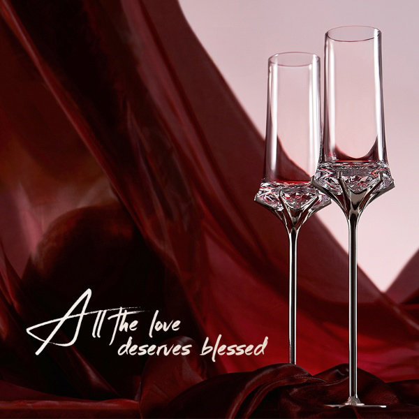 Wine Glasses Crystal Red Wine Glasses Elegant Champagne Glasses  Enamels Floral Decorative Goblets(Green /2 set(gift box)): Wine Glasses