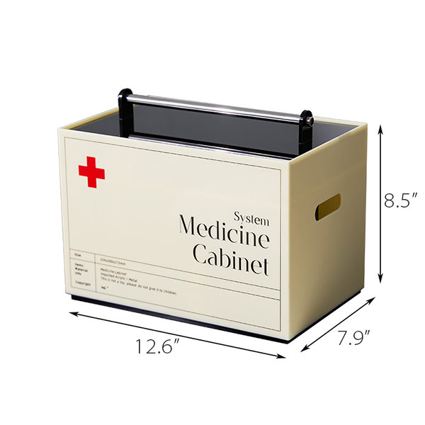 First Aid Box Storage Medicial Box Kit Tin Lid Container Medicine Cabinet 2  Tier