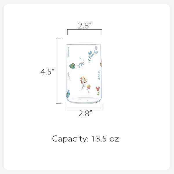 Garden Drinking Glass - 5 Patterns - Pretty Design - ApolloBox