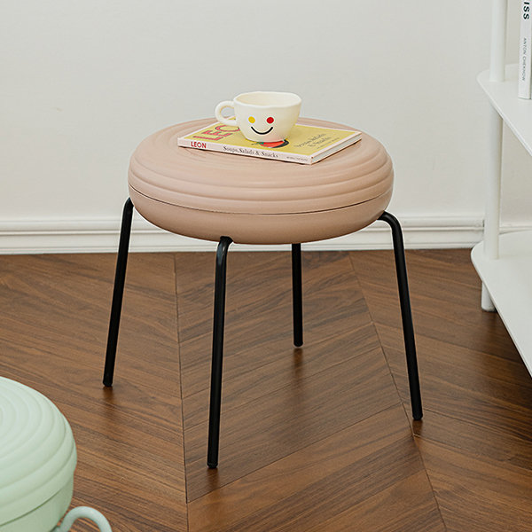 Creative Storage Side Table - Ottoman - Pink And Black - 4 Colors