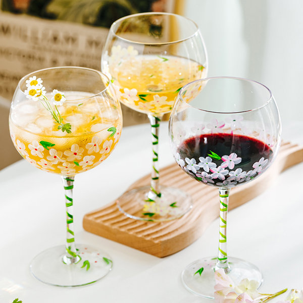 Red Stemmed Glass Goblet - ApolloBox