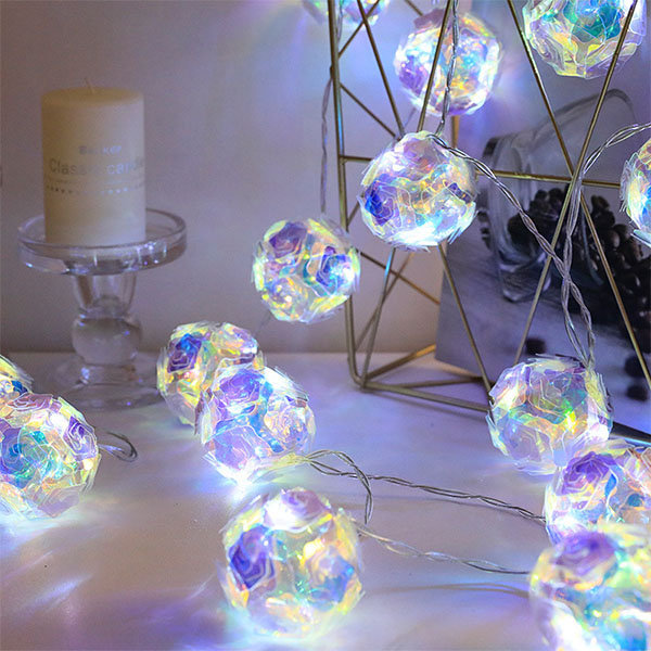 Cute Crystal String Lights - Multi-faceted Crystal Design - Pink - Blue -  ApolloBox