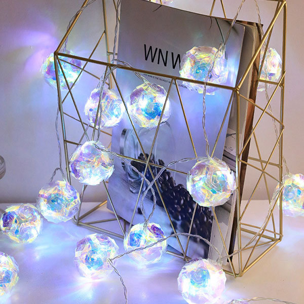 Cute Crystal String Lights - Multi-faceted Crystal Design - Pink - Blue -  ApolloBox