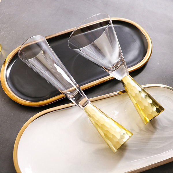 Modern Goblet - Glass - Golden - Orange - 2 Styles