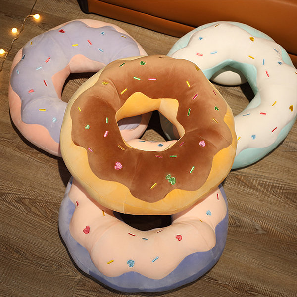 Donut Pillow - Polyester - White - Blue - 4 Colors - 2 Sizes - ApolloBox