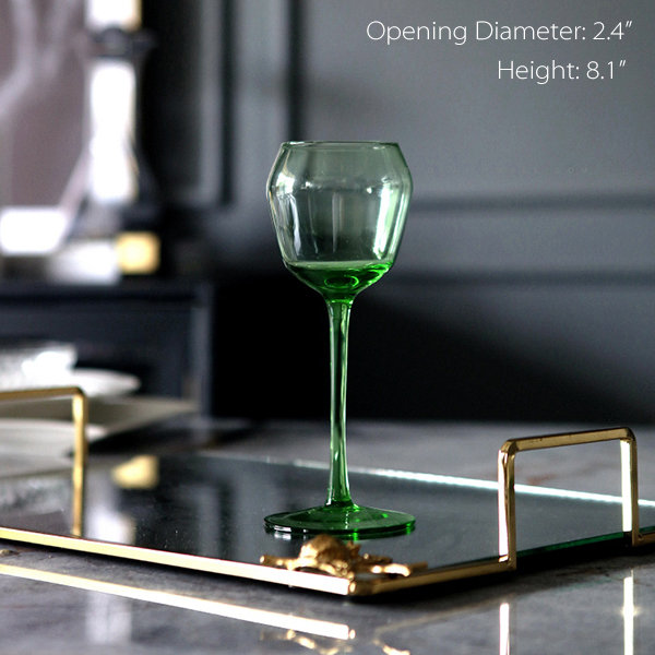 Contrasting Color Goblet - Green Bottom - Wine Glass - Champagne Glass -  ApolloBox