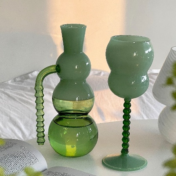 Calabash Goblet - Kettle - Glass - Black - Green - 3 Colors