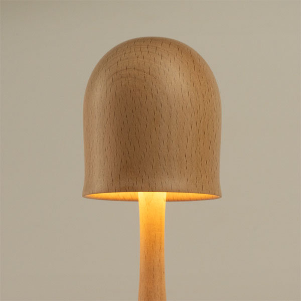 Mushroom Lamp - Beech Wood - Plug In - 3 Styles from Apollo Box