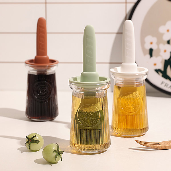 Modern Oil Bottle - With Brush - Glass - White - Green - 3 Colors -  ApolloBox