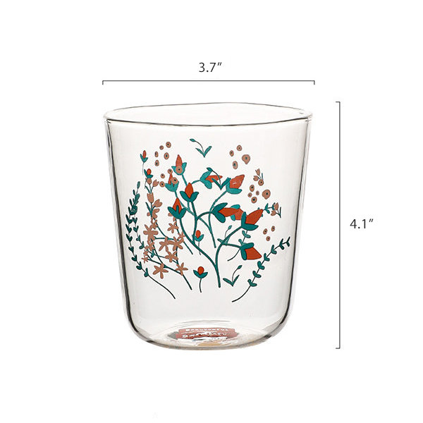 Beautiful Floral Glass Cup - ApolloBox