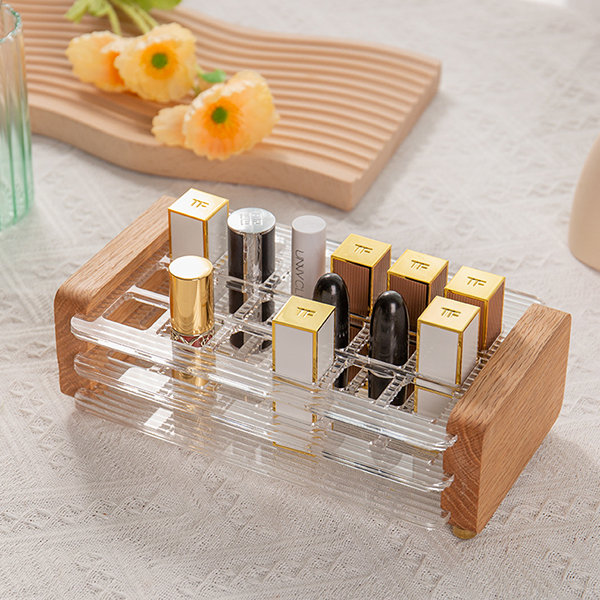 Modern Lipstick Organizer - Oak Wood - Acrylic from Apollo Box