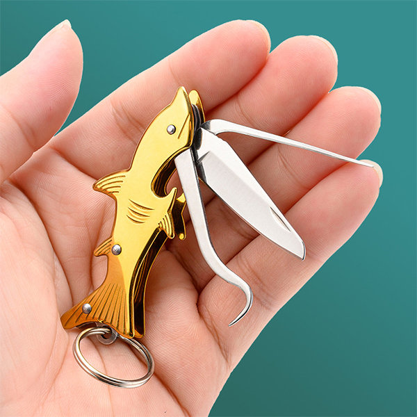 Fish Shaped Mini Knife - Stainless Steel - Yellow - Portable - Multifunctional image