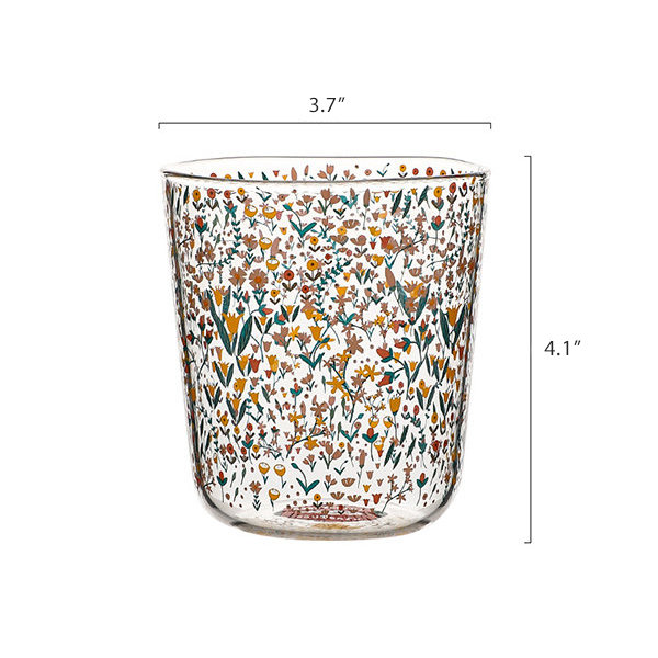 Beautiful Floral Glass Cup - ApolloBox