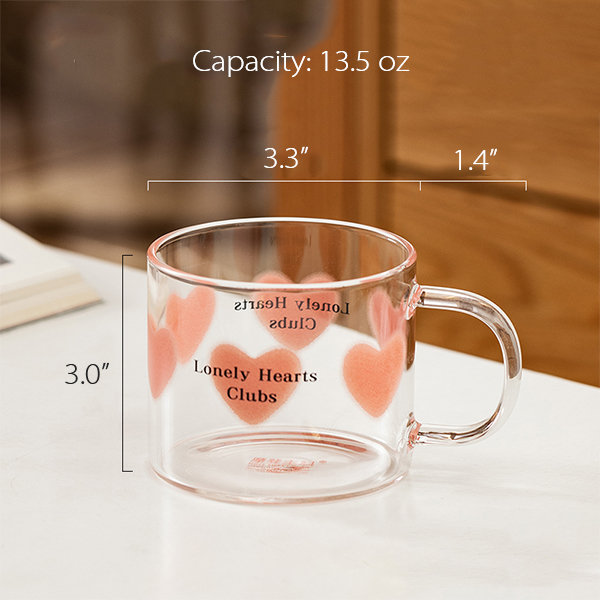 Love Transparent Glass Mug - Microwave Safe