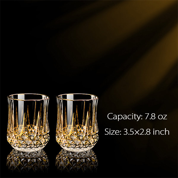 Wine Glass Set - Golden - Textured - Set Of Two - ApolloBox