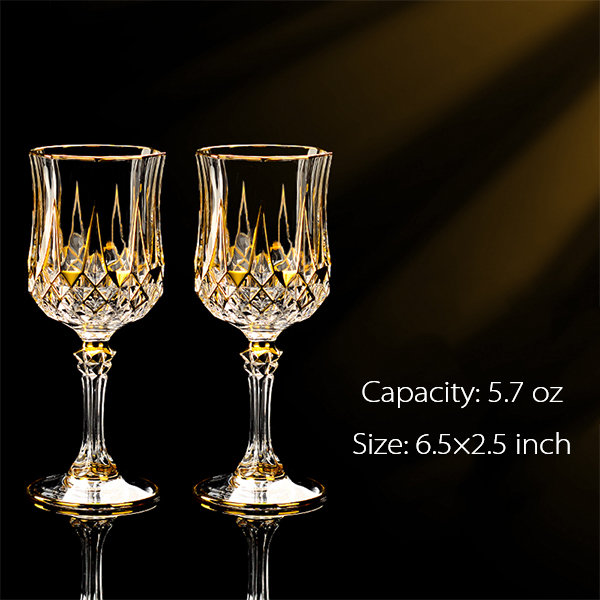Triangular Wine Glass with Gold Rim for Sale – Black Whale Home