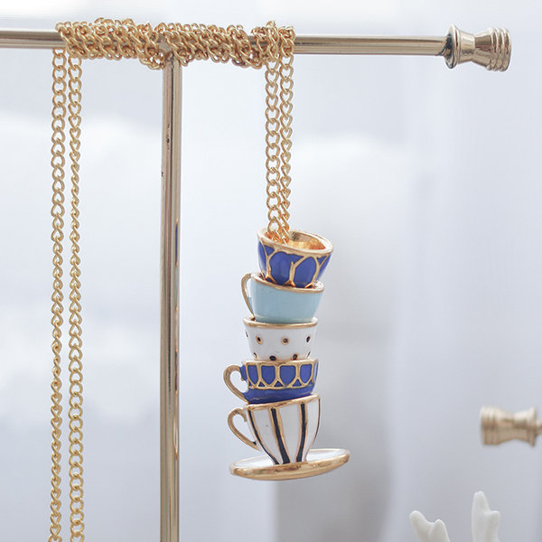 Creative Teacup Necklace - Alloy