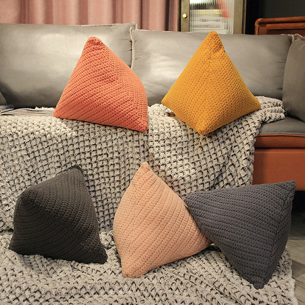 Comfy Triangle Throw Pillow - Plush - Stripe - Gray - Black - 5 Colors from  Apollo Box