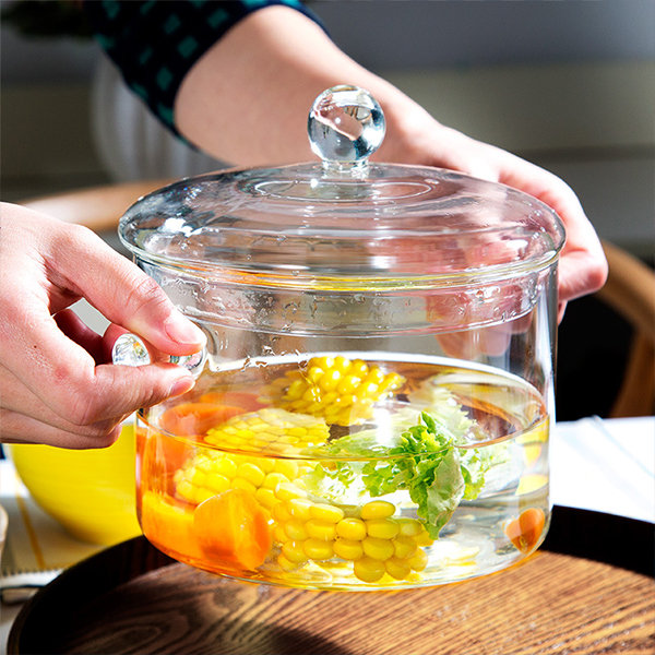 Glass Cooking Pot - With Handles - Safe for Fire from Apollo Box