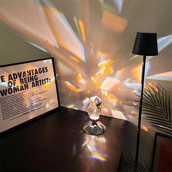 Crystal Lamp - Aluminum - Crystal - 2 Patterns - USB Charged