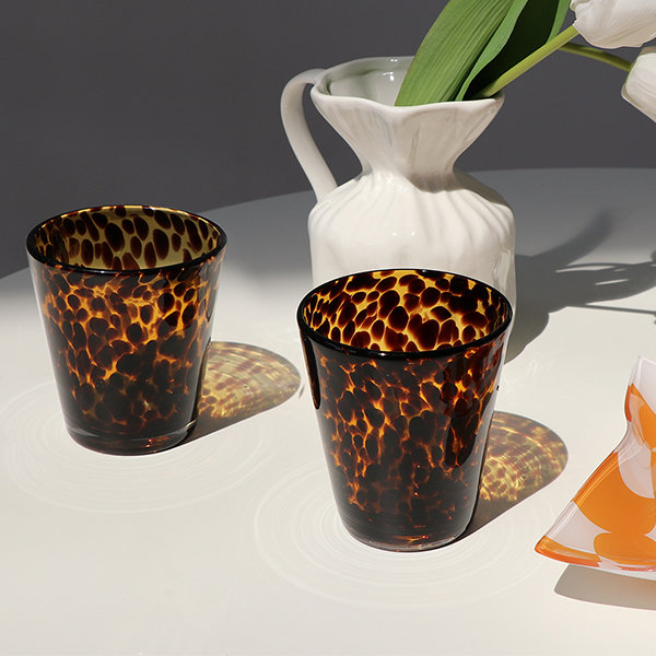 Amber Look Drinking Glass - Fun Design - Great For Cocktails
