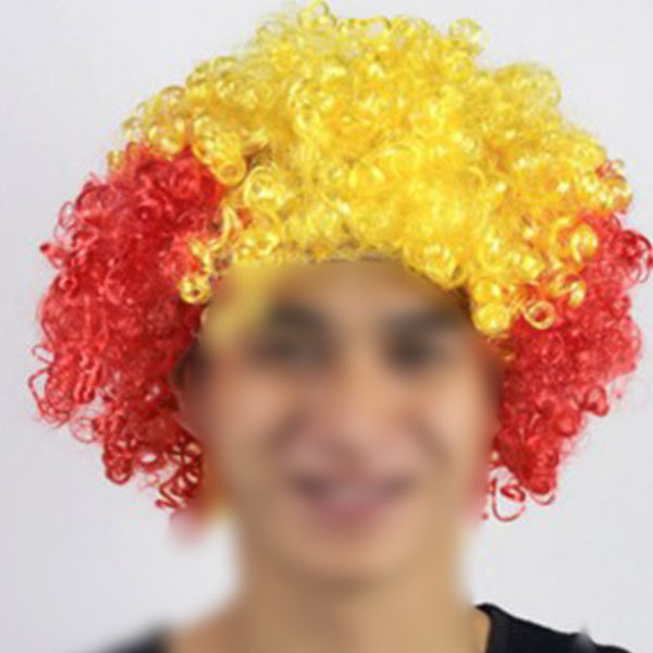 World Cup Wig National Flag Inspired Red Yellow 8 Colors